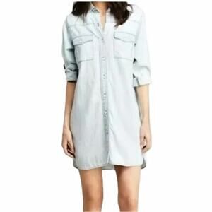 Current/Elliott The Lily Chambray Denim Shirtdress Somerset Size 1 Boho